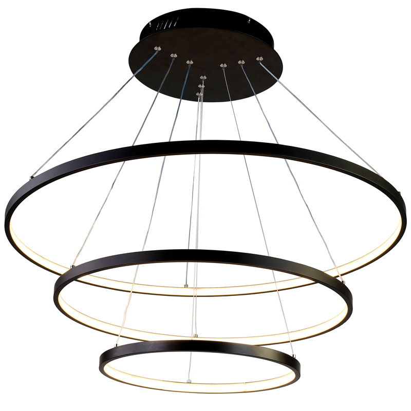 Люстра Ring Horizontal Trio black 80+60+40 Черный Люстра Ring Horizontal Trio black 80+60+40 Черный в Твери | Loft Concept