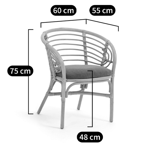 Кресло из ротанга с сиденьем из велюра Vini Rattan Armchair Кресло из ротанга с сиденьем из велюра Vini Rattan Armchair в Твери