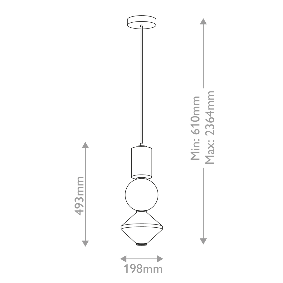 Подвесной светильник белого цвета с тремя геометрическими плафонами Alora Mood в Твери