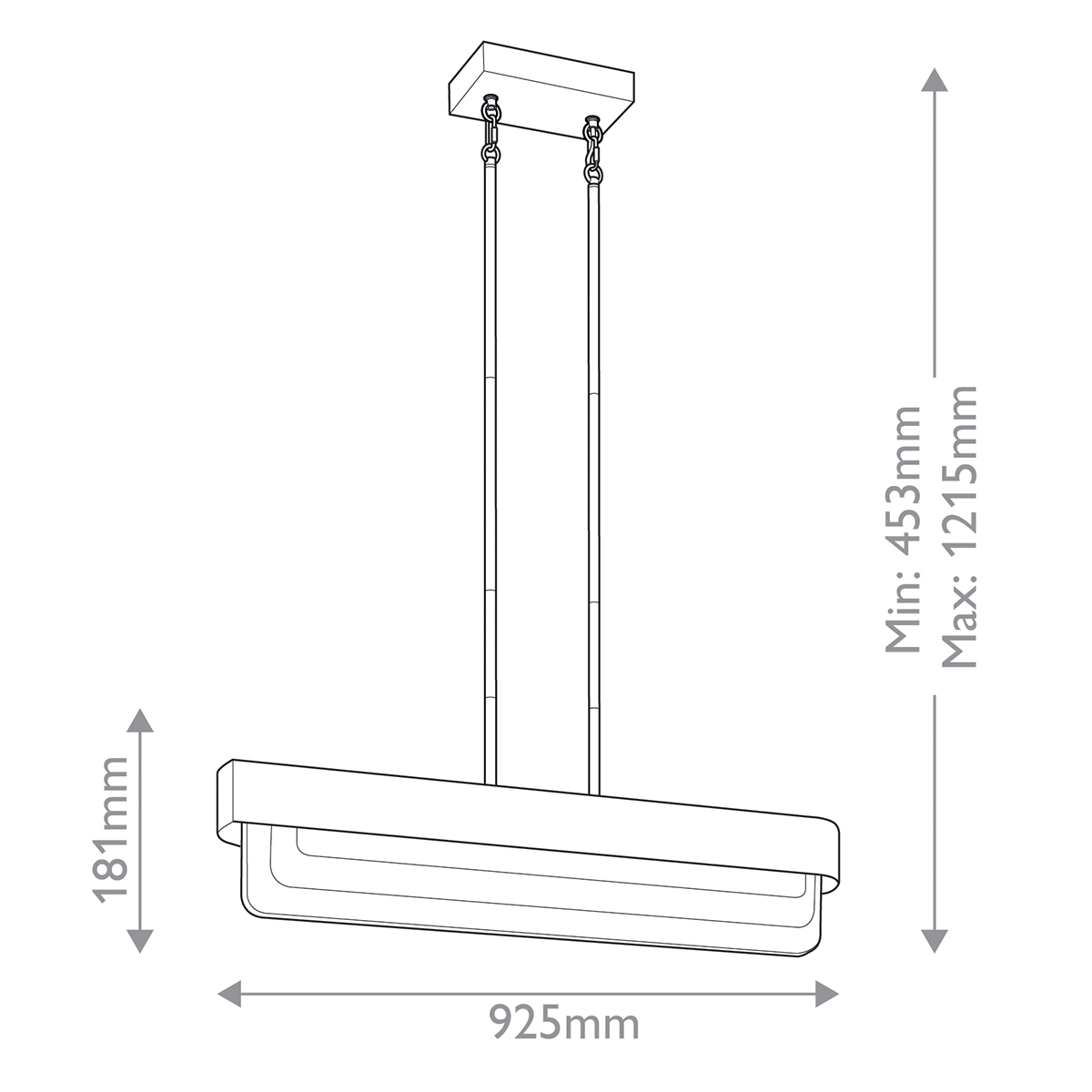 Люстра подвесная прямоугольная цвета латунь Kichler в Твери