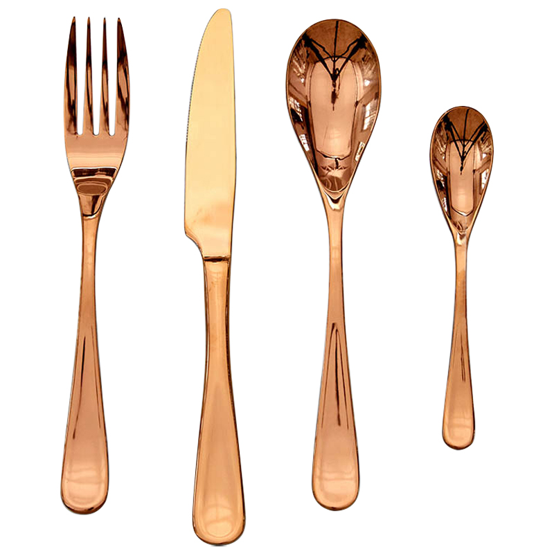 Столовые приборы на 1 персону цвет медь Contemporary Cutlery Set Copper Медь Столовые приборы на 1 персону цвет медь Contemporary Cutlery Set Copper Медь в Твери | Loft Concept