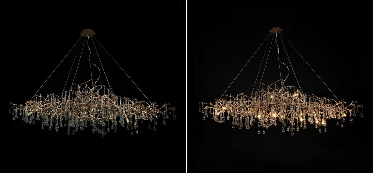 Люстра Crystal Drops Gold - фото