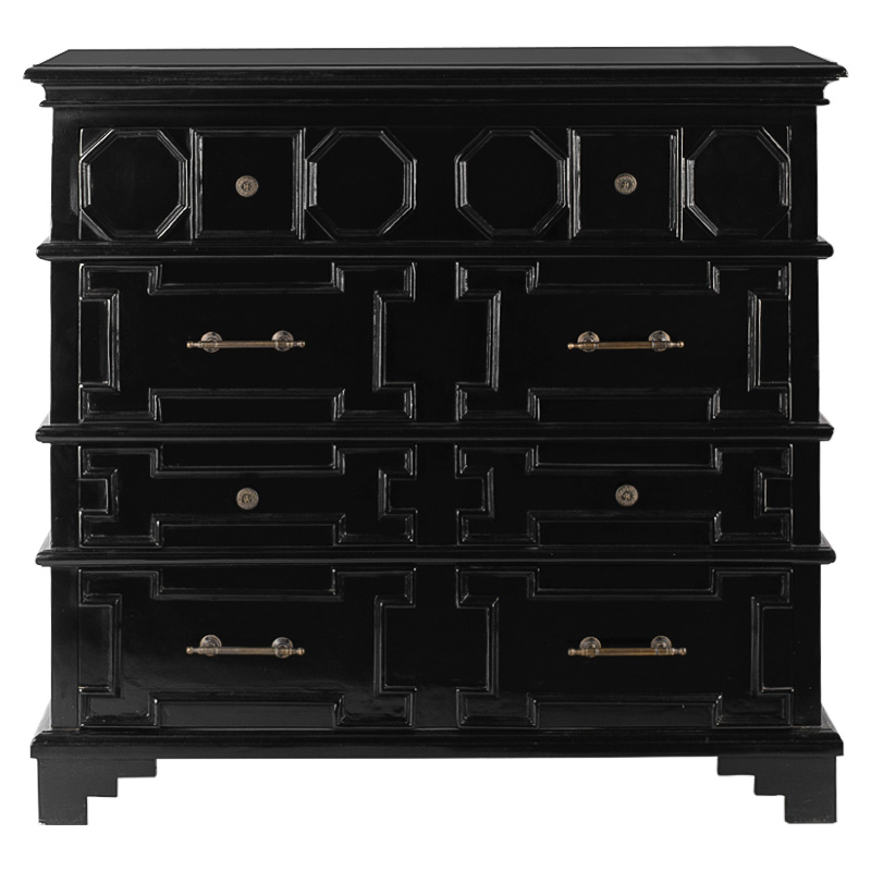 Комод с 4-мя ящиками Chest Beaux Art Черный Черный Комод с 4-мя ящиками Chest Beaux Art Черный Черный в Твери | Loft Concept