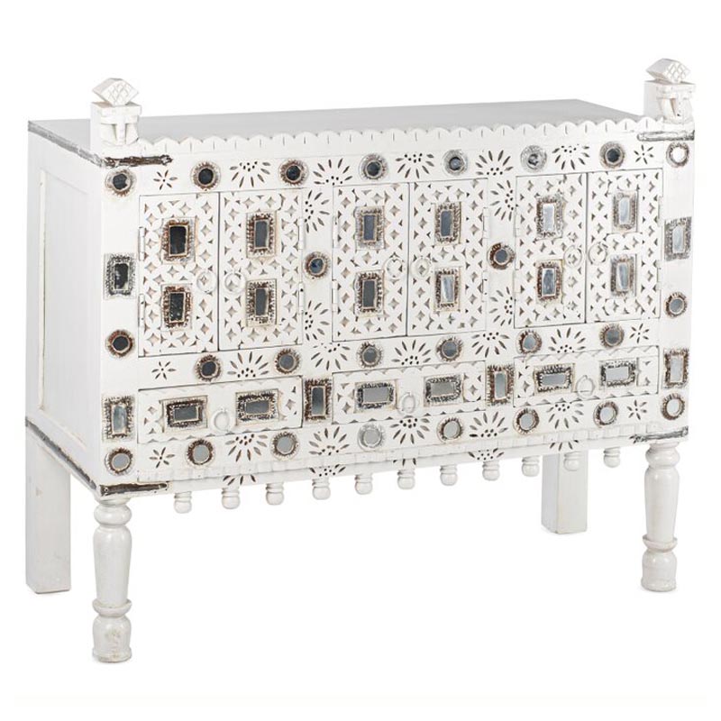Комод в восточном стиле Indian Bone Inlay Chest of Drawers Белый Белый Комод в восточном стиле Indian Bone Inlay Chest of Drawers Белый Белый в Твери | Loft Concept