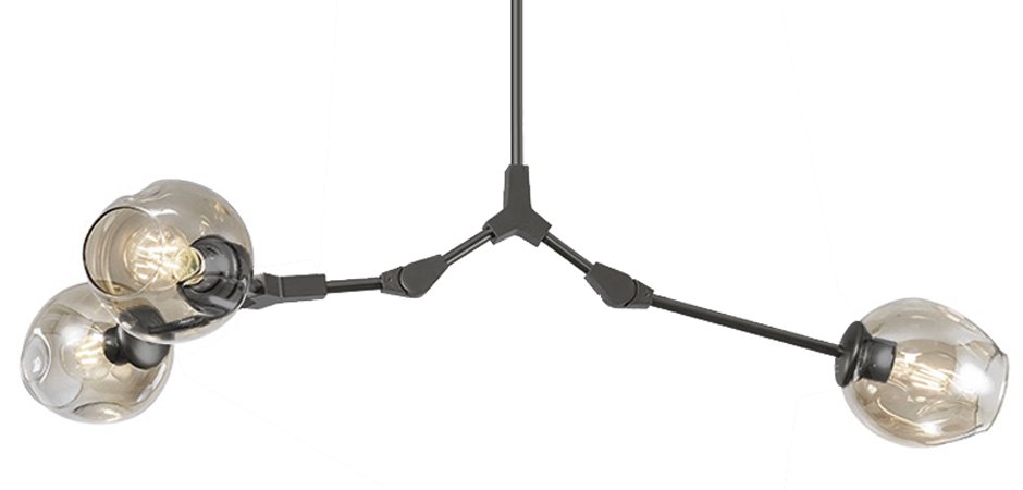 Люстра Сrumpled Glass Bubble Chandelier Gray 3 плафона Люстра Сrumpled Glass Bubble Chandelier Gray 3 плафона - Loft-Concept в Твери