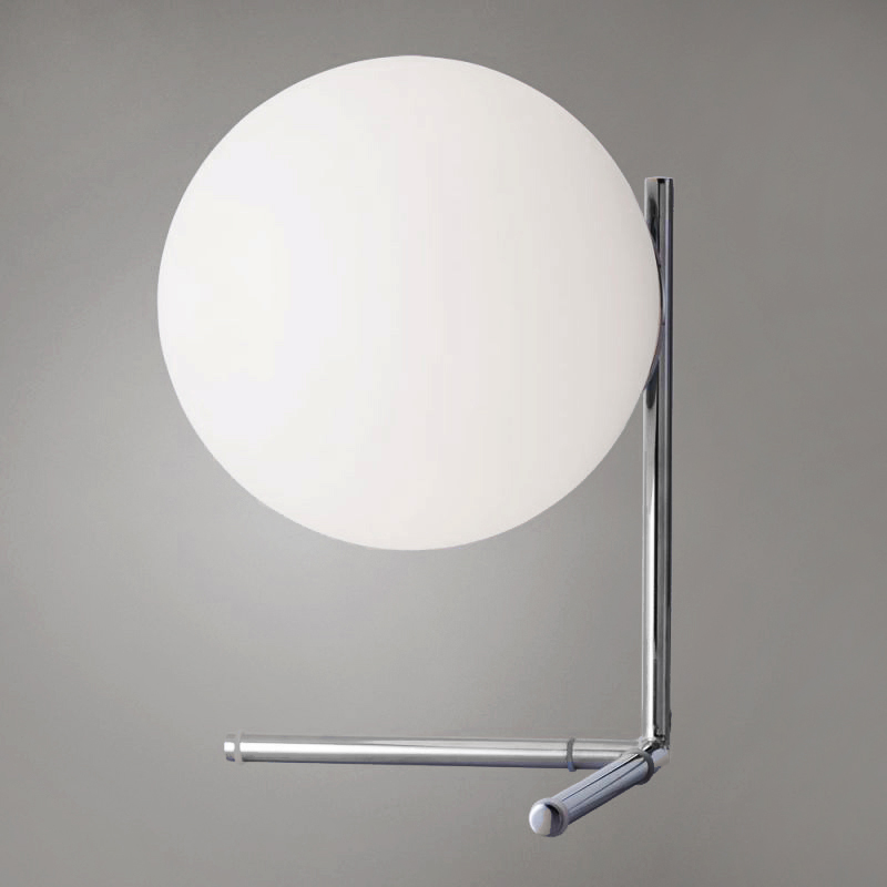 Настольная лампа IC Lighting Flos Table Chrome Хром Прозрачный белый Настольная лампа IC Lighting Flos Table Chrome Хром Прозрачный белый в Твери | Loft Concept