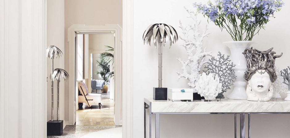Настольная лампа TABLE LAMP PALMERY Silver Настольная лампа TABLE LAMP PALMERY Silver - Loft-Concept в Твери
