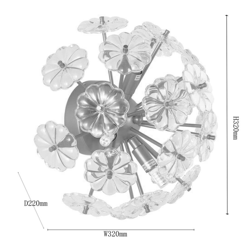 Бра Glass Flowers Sputnik Wall Lamp в Твери