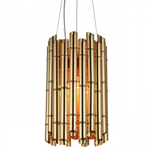 Люстра Golden Bamboo Pendant 6 Глянцевое золото Люстра Golden Bamboo Pendant 6 Глянцевое золото в Твери | Loft Concept