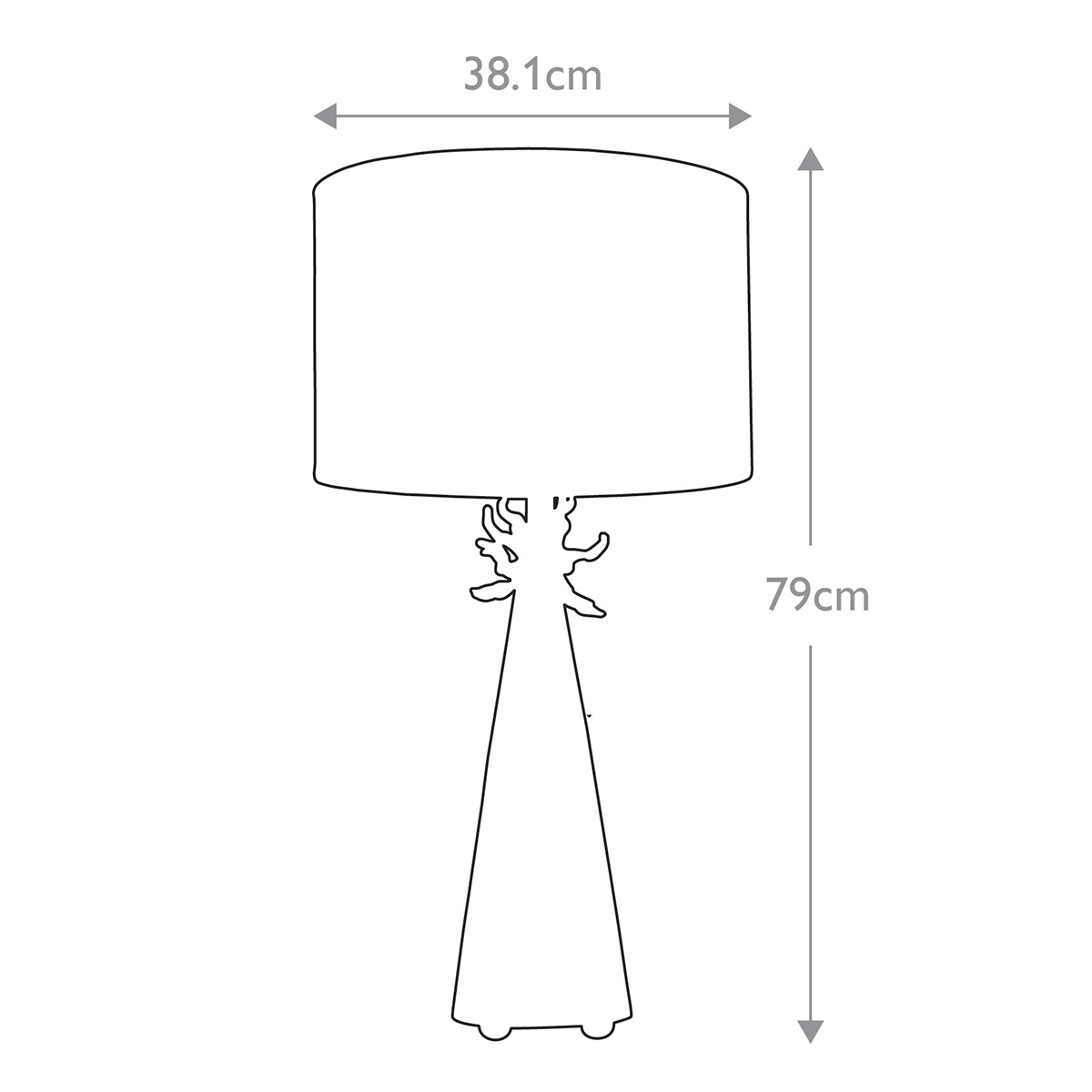 Настольная лампа с декоративным элементом золотого цвета и цилиндрическим абажуром из папье-маше светлого оттенка Flambeau в Твери