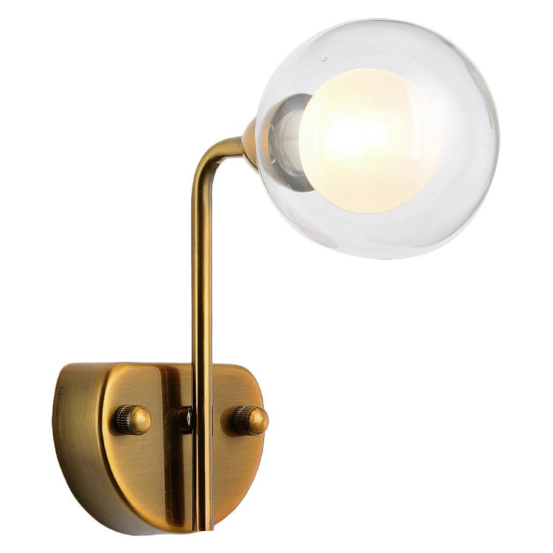 Бра Bistro Globe Milk Wall Lamp Прозрачный белый Латунь Бра Bistro Globe Milk Wall Lamp Прозрачный белый Латунь в Твери | Loft Concept