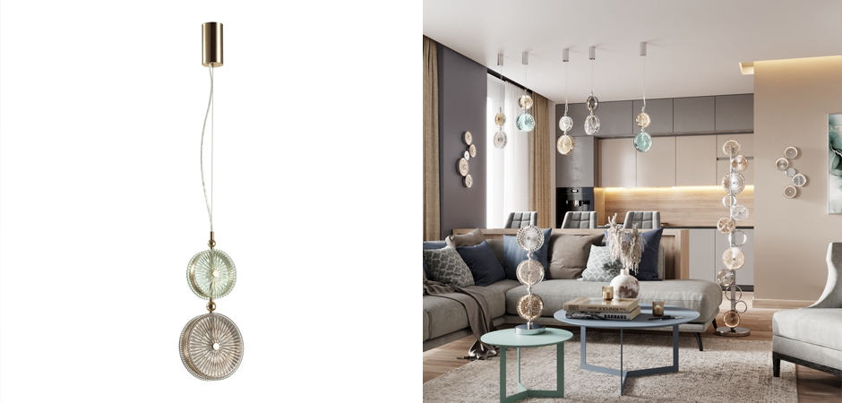 Подвесной светодиодный светильник Peony Green&Brown Подвесной светодиодный светильник Peony Green&Brown - Loft-Concept в Твери