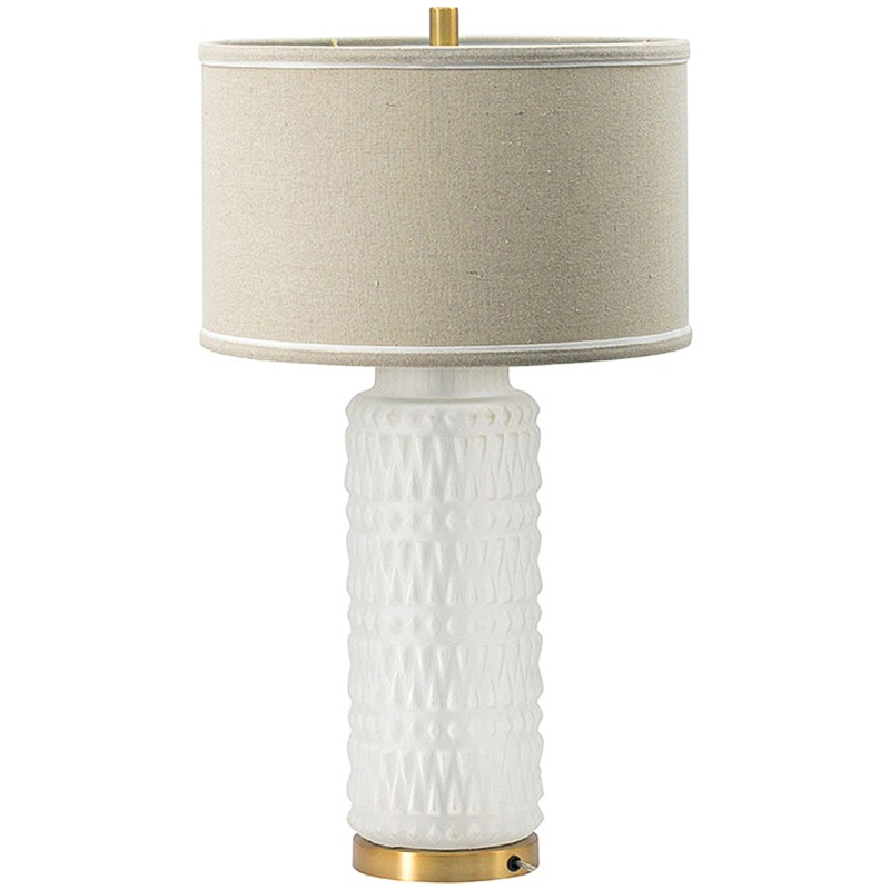Настольная лампа с абажуром Muriel Table Lamp Белый Латунь Бежевый Настольная лампа с абажуром Muriel Table Lamp Белый Латунь Бежевый в Твери | Loft Concept