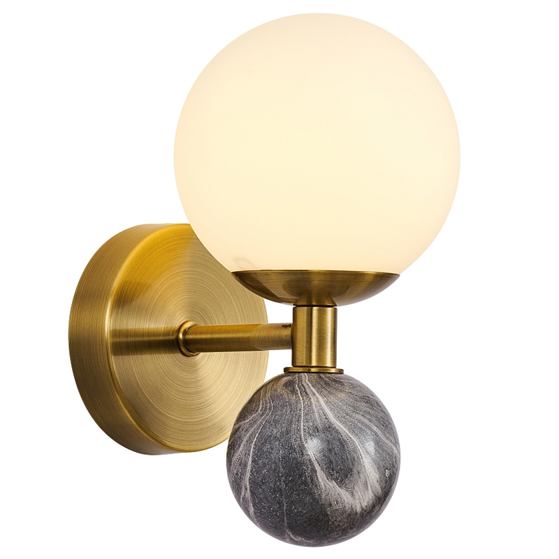 Бра Black Marble Decor Белый Черный Мрамор Nero Латунь Бра Black Marble Decor Белый Черный Мрамор Nero Латунь в Твери | Loft Concept