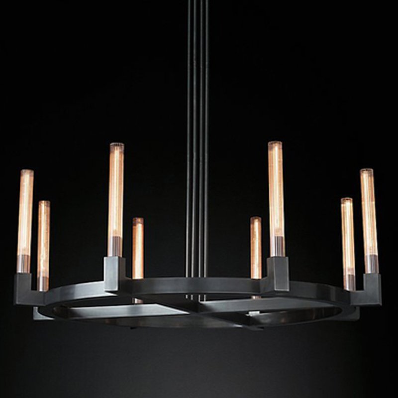 Люстра RH CANELLE Round Chandelier 8 Modern Black Черный Люстра RH CANELLE Round Chandelier 8 Modern Black Черный в Твери | Loft Concept