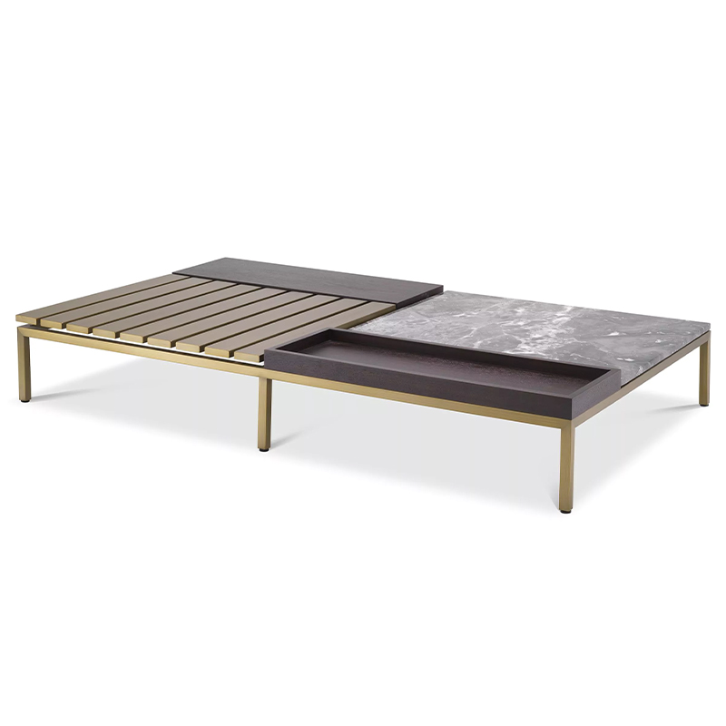 Кофейный стол Eichholtz Coffee Table Forma Латунь Серый Коричневый Кофейный стол Eichholtz Coffee Table Forma Латунь Серый Коричневый в Твери | Loft Concept