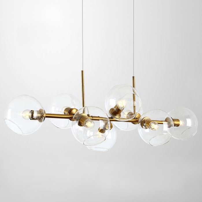 Люстра Staggered Glass Chandelier 8 Золотой Прозрачное Стекло Люстра Staggered Glass Chandelier 8 Золотой Прозрачное Стекло в Твери | Loft Concept