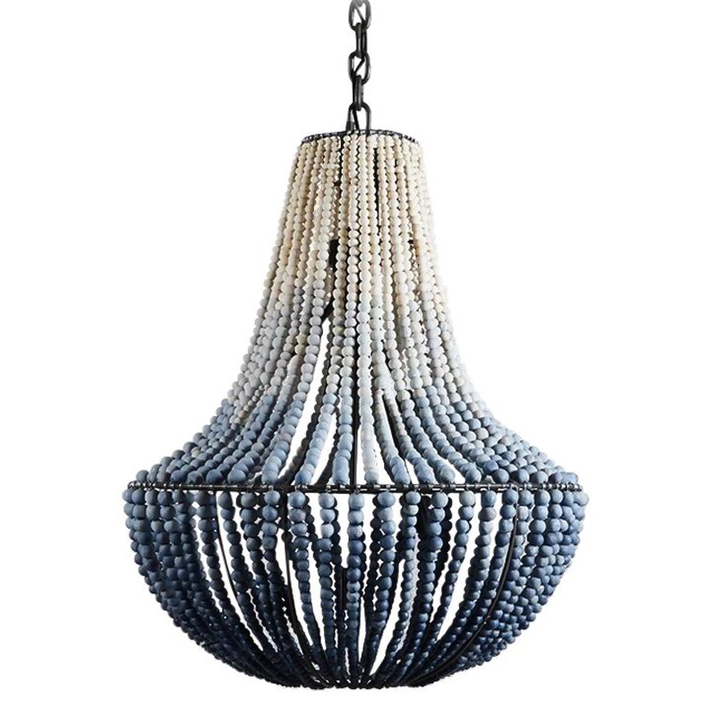 Люстра каплевидной формы украшенная круглыми бусинами Gradient Chandelier Blue White Белый Серо-голубой Синий Люстра каплевидной формы украшенная круглыми бусинами Gradient Chandelier Blue White Белый Серо-голубой Синий в Твери | Loft Concept