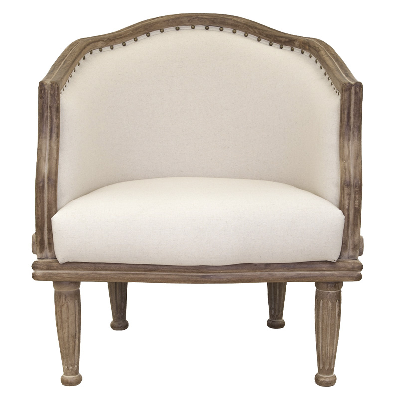 Кресло низкое с мягкой обивкой из льна на 4-х деревянных ножках Emile Armchair beige Бежевый Коричневый Кресло низкое с мягкой обивкой из льна на 4-х деревянных ножках Emile Armchair beige Бежевый Коричневый в Твери | Loft Concept