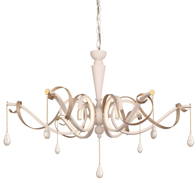 Люстра Morris Chandelier white Белый Перламутровый Белое золото винтаж Люстра Morris Chandelier white Белый Перламутровый Белое золото винтаж в Твери | Loft Concept