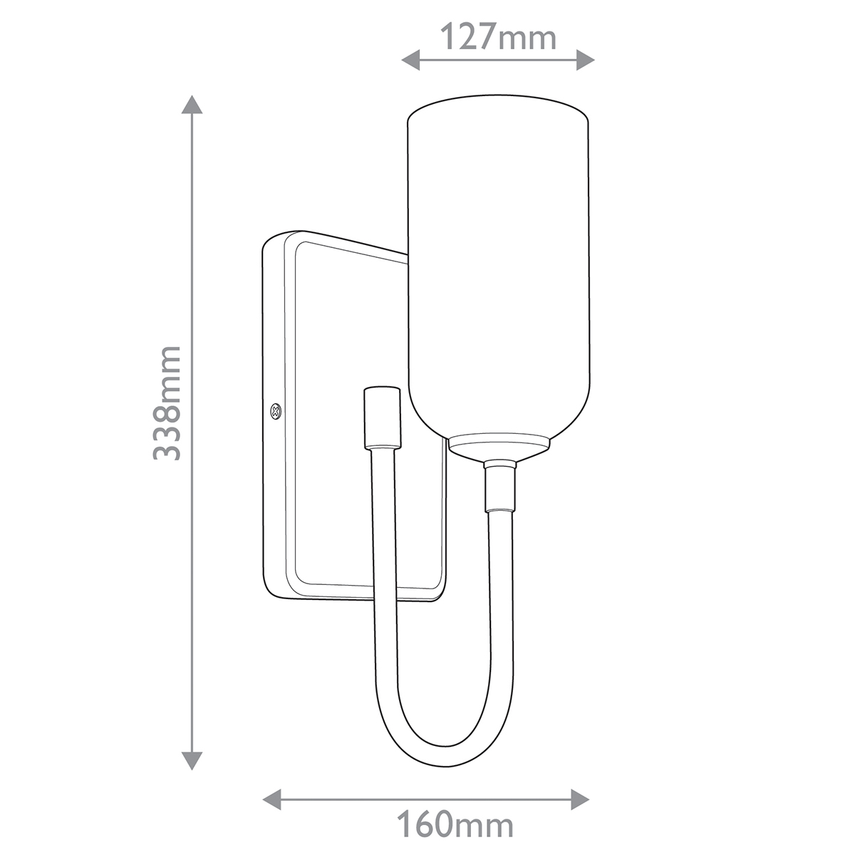  Бра с прямоугольным черным основанием и белым матовым цилиндрическим плафоном Kichler в Твери
