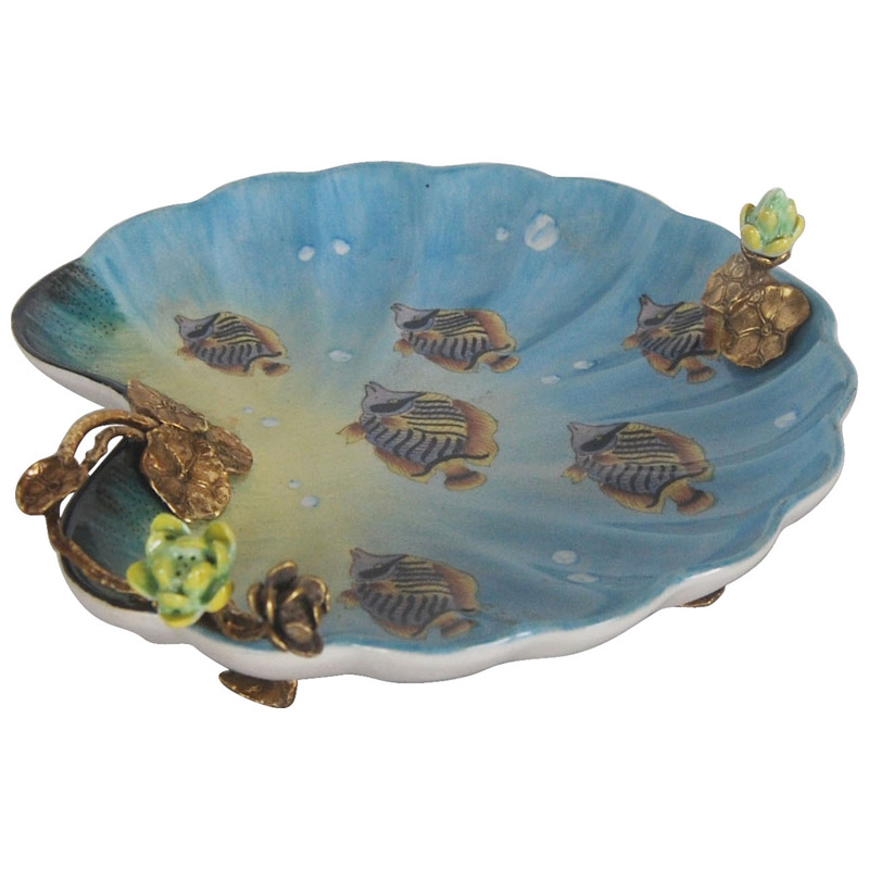 Блюдо Dish Blue Shell Бронза Голубой Блюдо Dish Blue Shell Бронза Голубой в Твери | Loft Concept