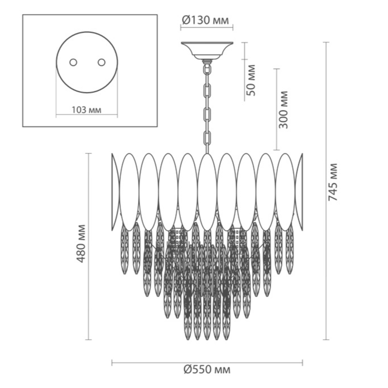 Люстра KEBO KING CHANDELIER four cascades D 55 Люстра KEBO KING CHANDELIER four cascades D 55 в Твери