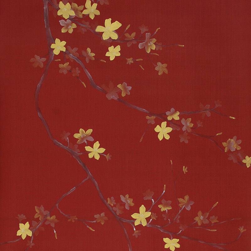 Обои ручная роспись Cherry Tree Special Colourway on Scarlet Lady dyed silk Обои ручная роспись Cherry Tree Special Colourway on Scarlet Lady dyed silk в Твери | Loft Concept
