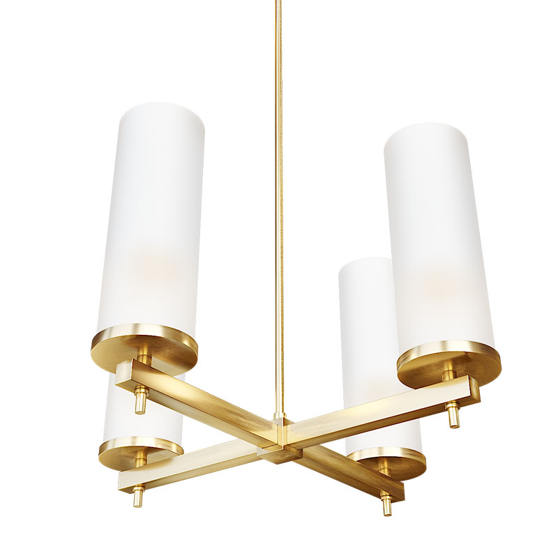 Люстра Дизайнерская Candle Holder 4 лампы Латунь Белый Люстра Дизайнерская Candle Holder 4 лампы Латунь Белый в Твери | Loft Concept