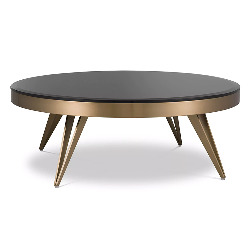 Кофейный стол Eichholtz Coffee Table Rocco Латунь Черный в Твери | Loft Concept 