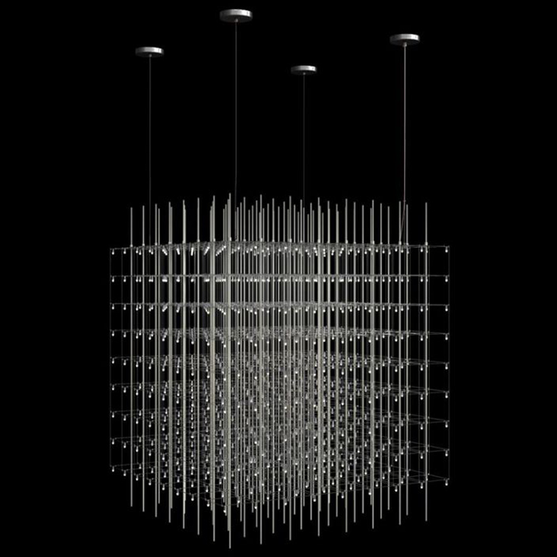 Светодиодная Люстра Куб Universe Square Glass by Quasar 80 см Серебряный Светодиодная Люстра Куб Universe Square Glass by Quasar 80 см Серебряный в Твери | Loft Concept