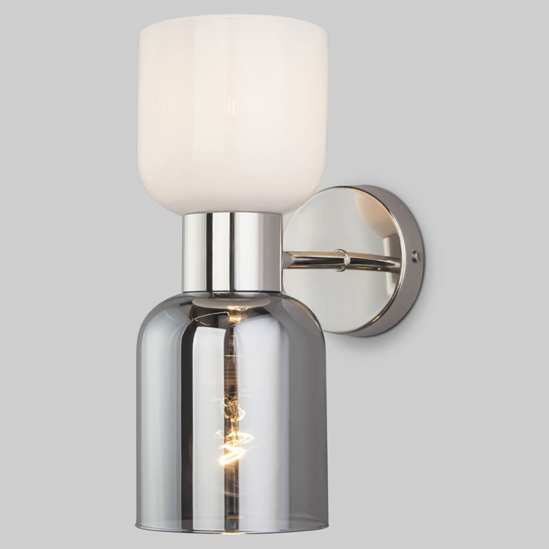 Бра Light maker studio Sconce white and smok Никель Стекло Смок Белый Бра Light maker studio Sconce white and smok Никель Стекло Смок Белый в Твери | Loft Concept