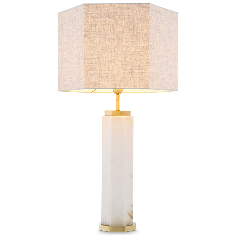 Настольная лампа Eichholtz Table Lamp Newman Alabaster Латунь Серый Белый Настольная лампа Eichholtz Table Lamp Newman Alabaster Латунь Серый Белый в Твери | Loft Concept