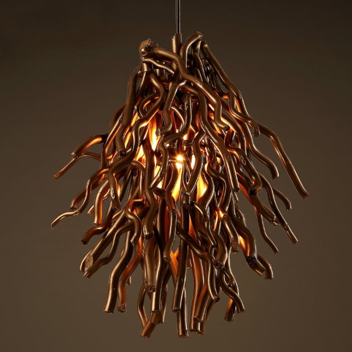Подвесной светильник Old Wicker Pendant Broom Коричневый Подвесной светильник Old Wicker Pendant Broom Коричневый в Твери | Loft Concept