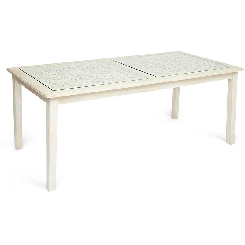 Обеденный стол Indian antique white Table Белый Обеденный стол Indian antique white Table Белый в Твери | Loft Concept