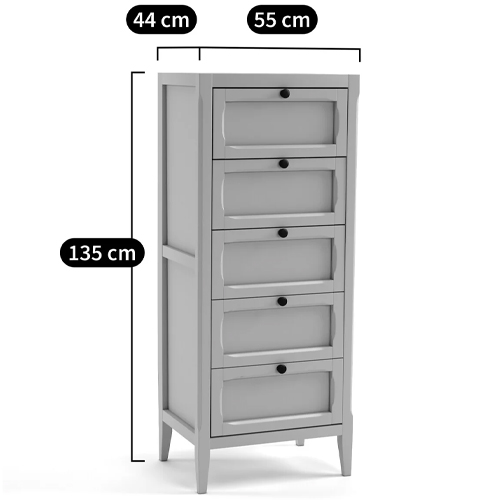 Комод узкий с 5-ю ящиками черный Silva Black Chest of Drawers Комод узкий с 5-ю ящиками черный Silva Black Chest of Drawers в Твери