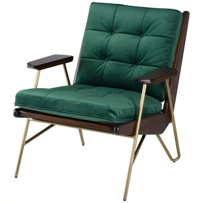Кресло Gelver Chair green Зеленый матовое золото Коричневый Кресло Gelver Chair green Зеленый матовое золото Коричневый в Твери | Loft Concept