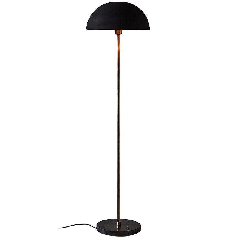 Торшер Riverside Floor Lamp Black Черный Черный Мрамор Nero Латунь в Твери | Loft Concept 