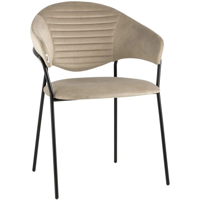 Стул Alexis Chair Бежевый Велюр Бежевый Черный Стул Alexis Chair Бежевый Велюр Бежевый Черный в Твери | Loft Concept