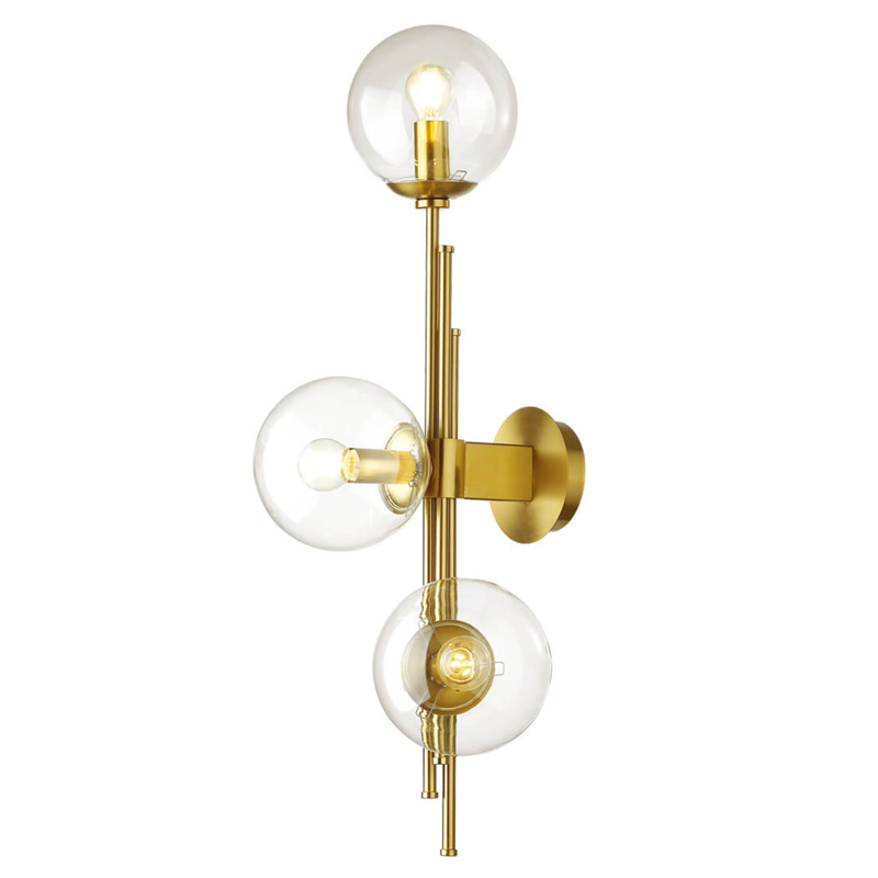 Бра TRILOGY WALL SCONCE Clear glass 70 Латунь Прозрачное Стекло Бра TRILOGY WALL SCONCE Clear glass 70 Латунь Прозрачное Стекло в Твери | Loft Concept