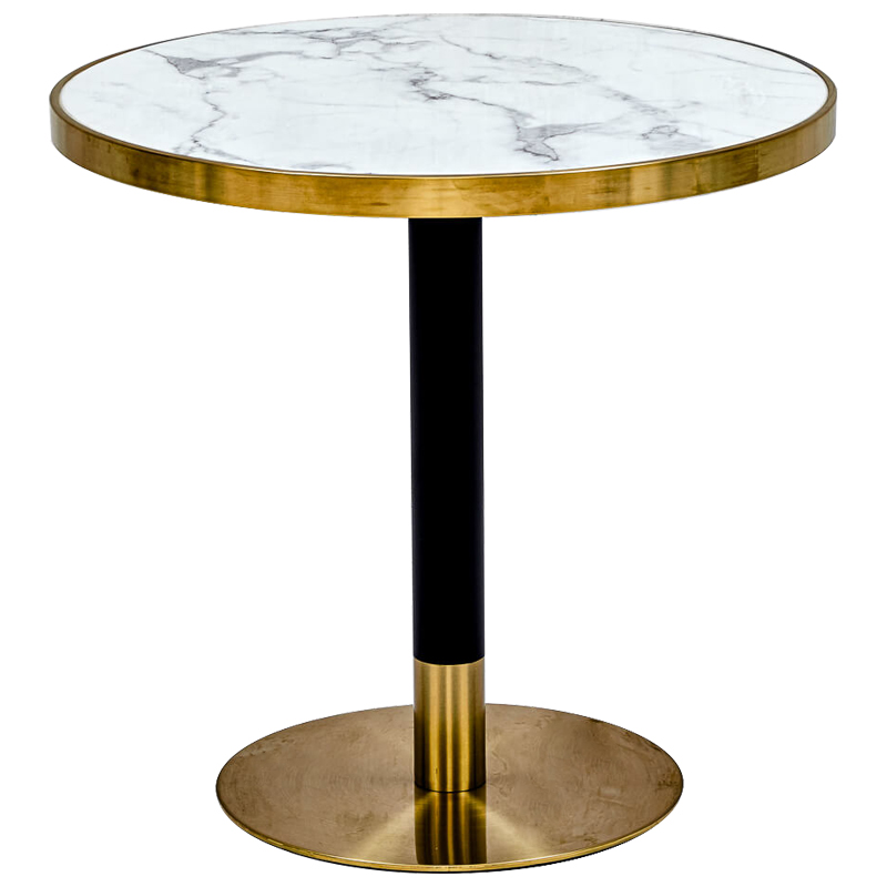Обеденный стол Paco Dinner Table 80 Белый Глянцевое золото Черный Обеденный стол Paco Dinner Table 80 Белый Глянцевое золото Черный в Твери | Loft Concept