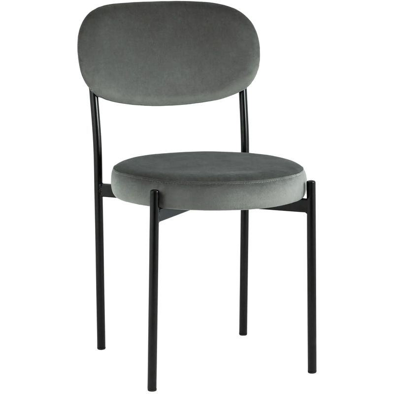 Стул Alfie Chair Темно-Серый Велюр Серый Черный Стул Alfie Chair Темно-Серый Велюр Серый Черный в Твери | Loft Concept