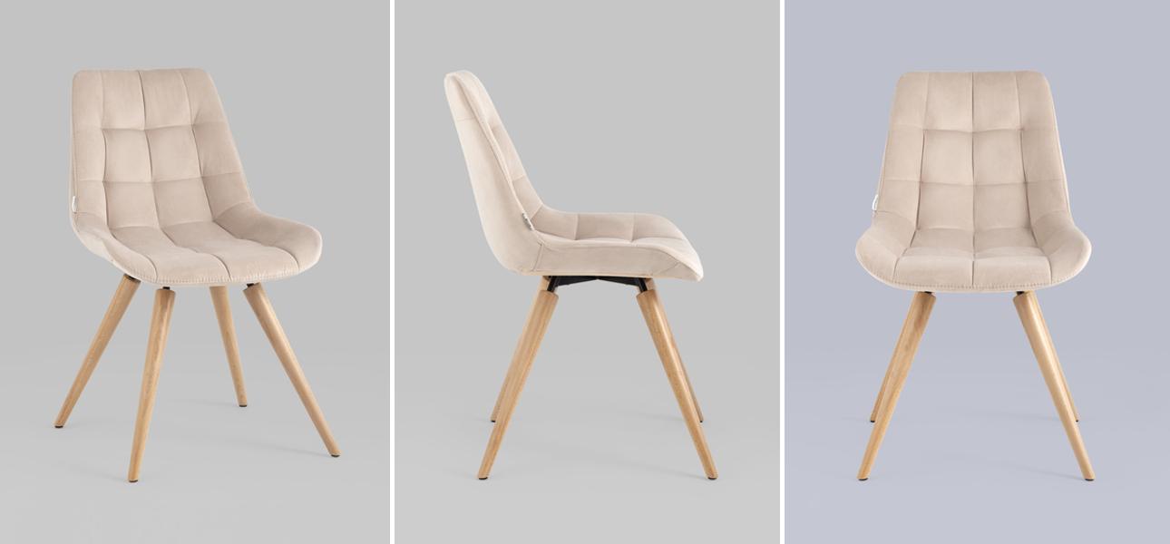 Стул NANCY Chair Светло-Бежевый Велюр - фото