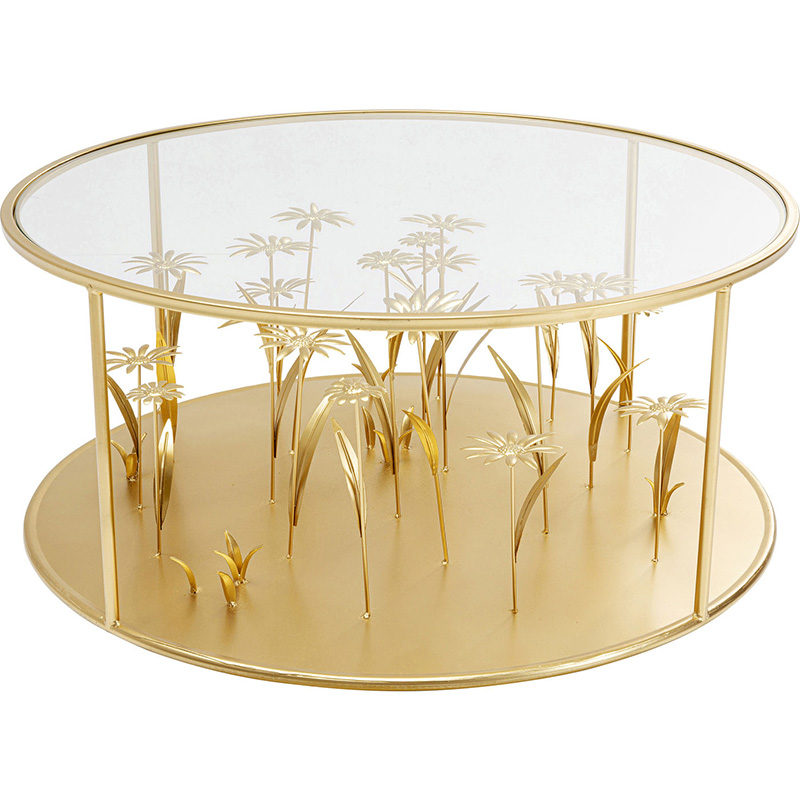 Кофейный стол Golden Flowers Золотой Прозрачный Кофейный стол Golden Flowers Золотой Прозрачный в Твери | Loft Concept