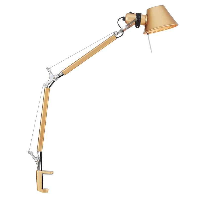 Настольная лампа с креплением на столешницу Artemide Золотой Хром Настольная лампа с креплением на столешницу Artemide Золотой Хром в Твери | Loft Concept