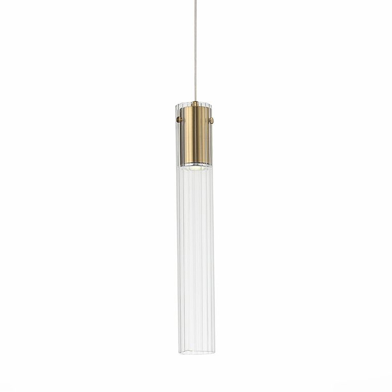 Подвесной светильник Jenae Glass Tube 45 Прозрачный Латунь Подвесной светильник Jenae Glass Tube 45 Прозрачный Латунь в Твери | Loft Concept