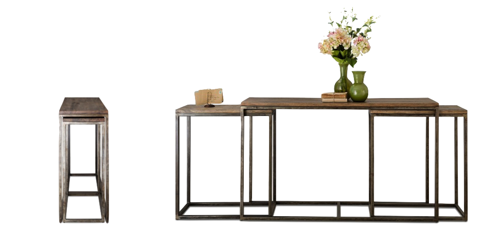 Консоль Industrial Metal Rust Triple Console Table Консоль Industrial Metal Rust Triple Console Table - Loft-Concept в Твери