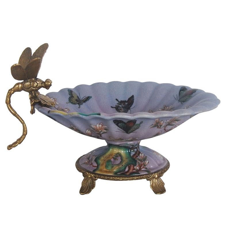 Блюдо Bronze Dragonfly and Butterflies Бронза Мульти Голубой пастельный Блюдо Bronze Dragonfly and Butterflies Бронза Мульти Голубой пастельный в Твери | Loft Concept