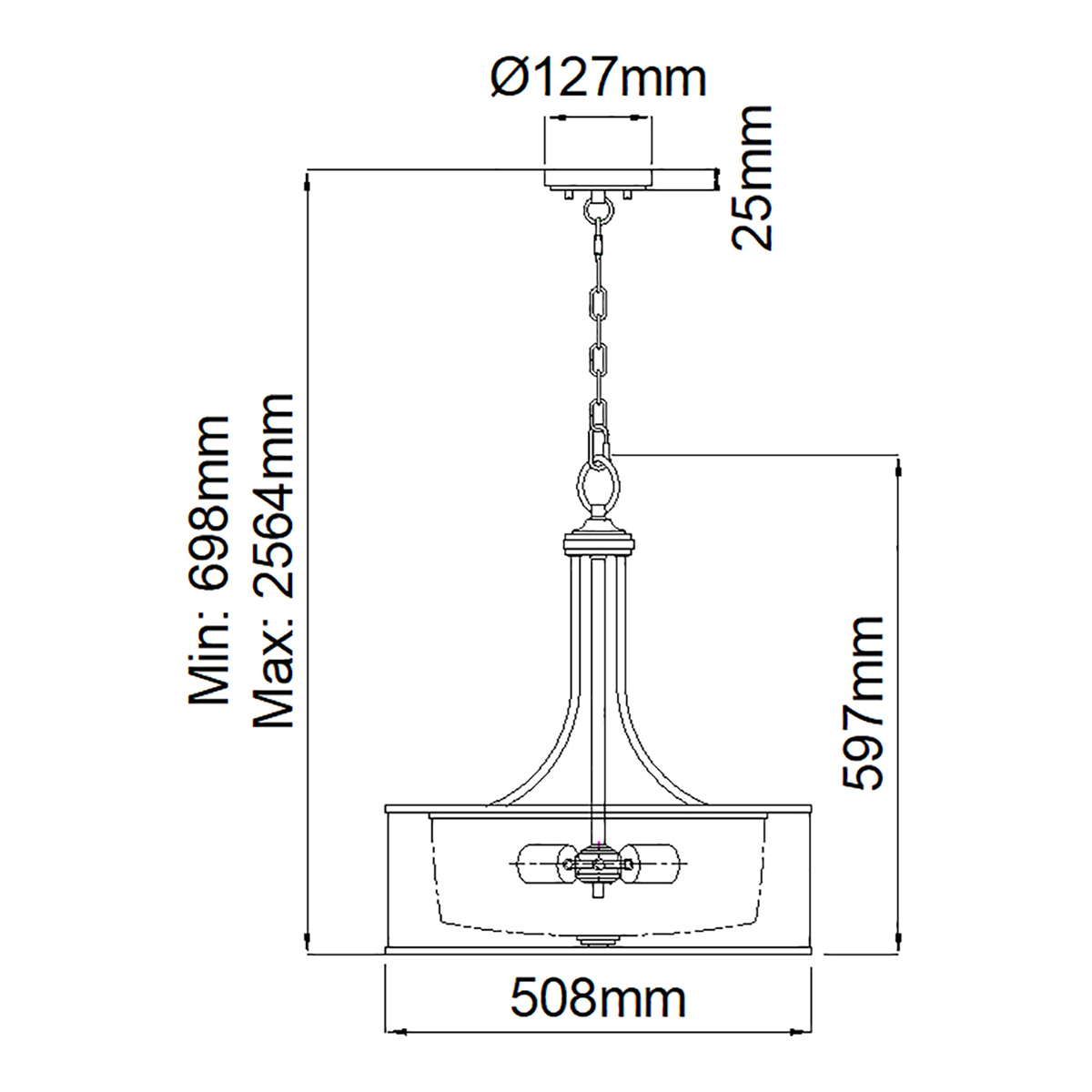 Люстра подвесная с двойным круглым плафоном из органзы и матового стекла Kichler в Твери