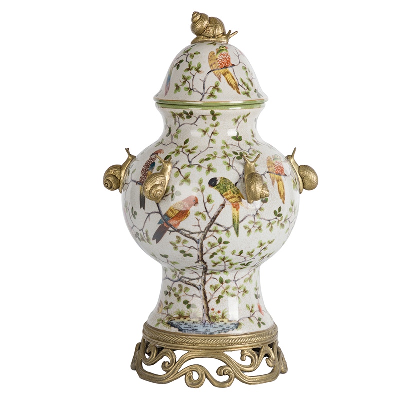 Ваза с крышкой Golden Snails Vase Золотой Белый Мульти Ваза с крышкой Golden Snails Vase Золотой Белый Мульти в Твери | Loft Concept
